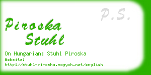 piroska stuhl business card